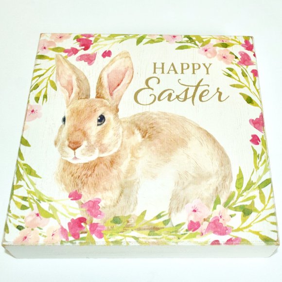 NEW Quill to Paper by Sixtrees Happy Easter Wooden Bunny Sign - Picture 3 of 9